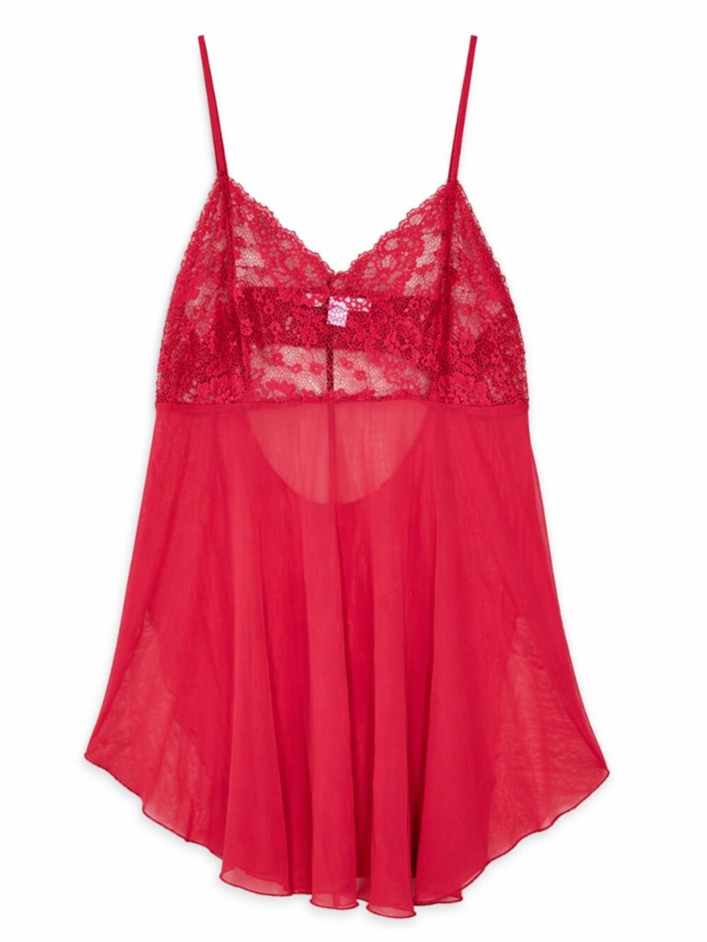 Victoria's Secret Red Lace Lingerie Size Medium, Open Back And Sheer